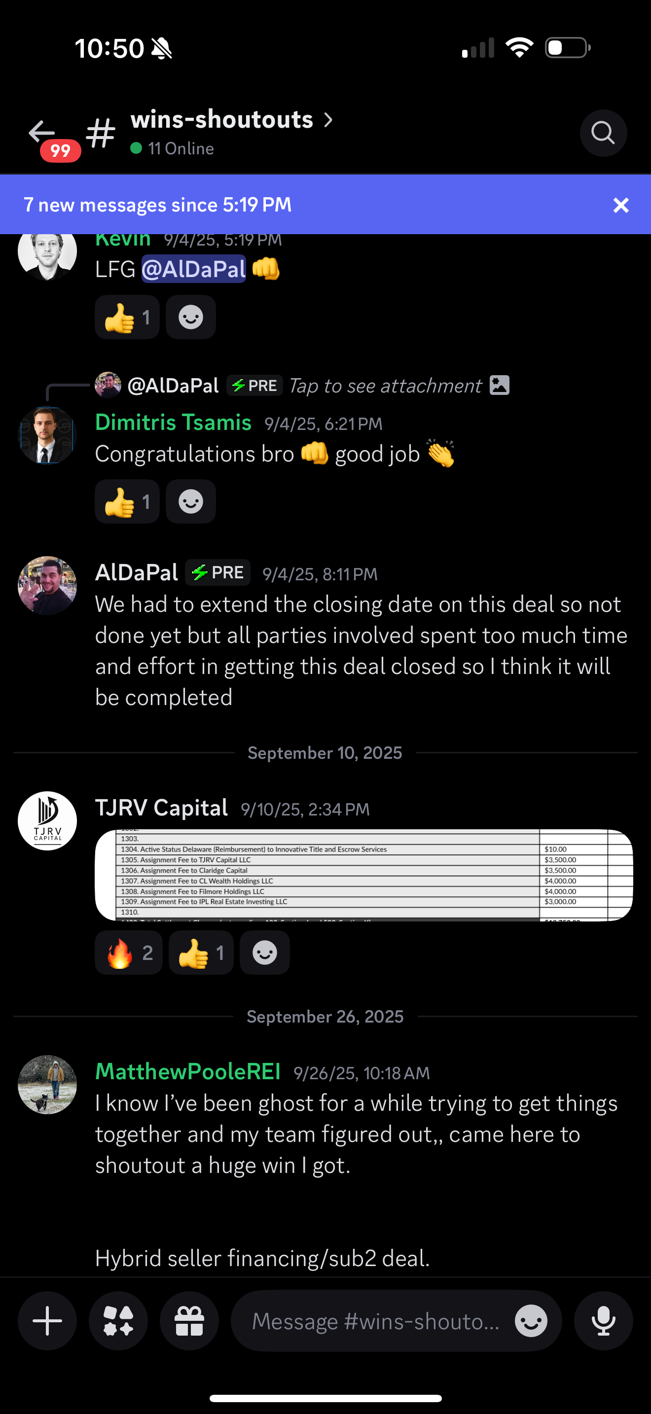 Multiple assignment fees and hybrid deal win